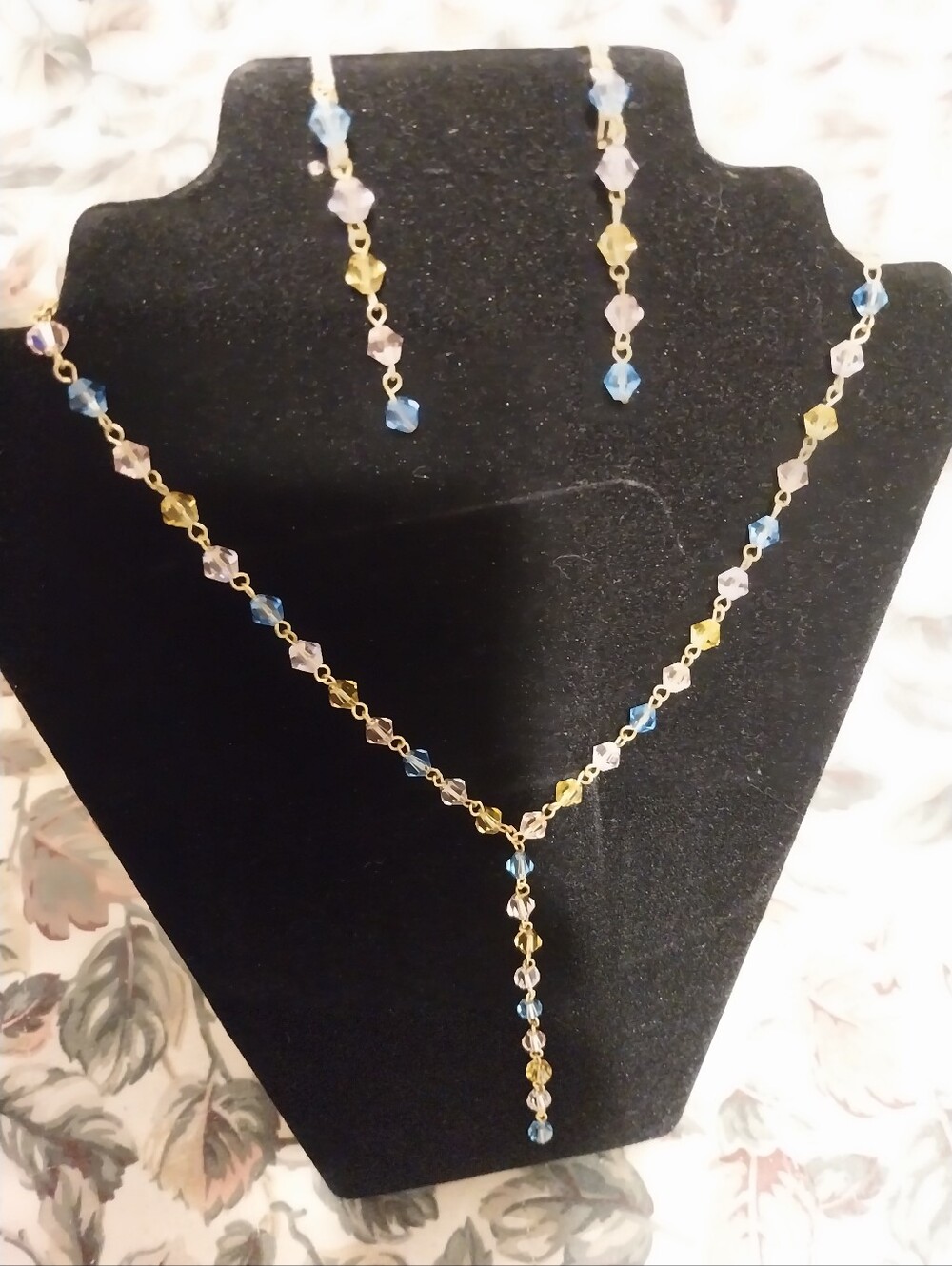 Elegant Gold and Blue Drop Earrings